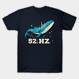 52 HZ Lonely Whale Lover Philosophy Ocean Wave Retro Vintage T-Shirt